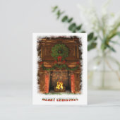 Cartes Pour Fêtes Annuelles Cheminée décorée pour Noël (Debout devant)