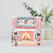 Cartes Pour Fêtes Annuelles Cheminée noires de Noël | Joyeuse aquarelle (Debout devant)