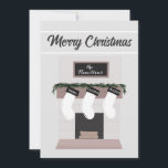 Cartes Pour Fêtes Annuelles Cheminée personnalisée Famille Chausson<br><div class="desc">Une carte de Noël personnalisée unique pour votre famille. Cette carte comprend une cheminée avec 3 chaussons personnalisés. La famille,  les membres de la famille et la photo au dos peuvent être personnalisés à l'aide de la fonction de personnalisation.</div>
