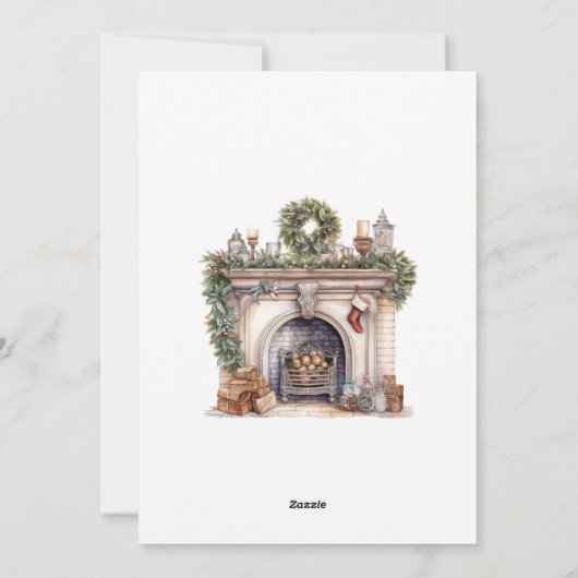 Cartes Pour Fêtes Annuelles Cheminée Red Old Truck (Dos)