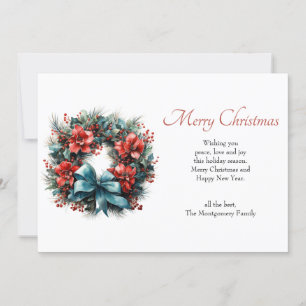 Cartes Pour Fêtes Annuelles Chemise d'aquarelle de Noël avec Holly