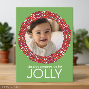 Cartes Pour Fêtes Annuelles Chemise de Noël 1 Photo - Pistachio Vert et Rouge