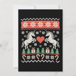 Cartes Pour Fêtes Annuelles Chemise de Noël démodée Licorne Xmas Saison des Fê