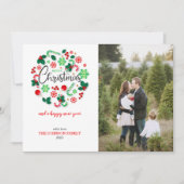 Cartes Pour Fêtes Annuelles Chemise de Noël Red Green Joyer (Devant)