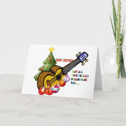 Cartes Pour Fêtes Annuelles Chemise de Noël Ukulele (Devant)