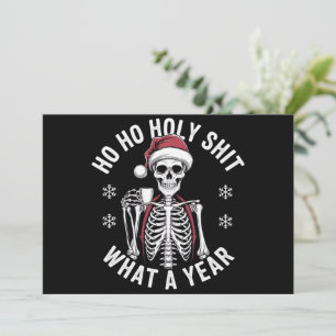Cartes Pour Fêtes Annuelles Chemise sacrée Quelle année Humour de Noël Squelet