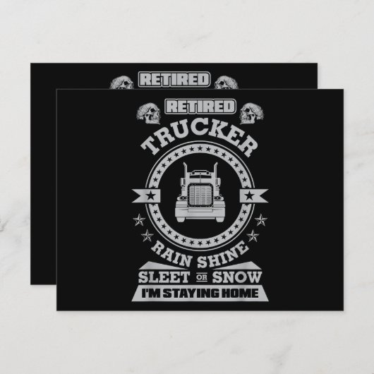 Cartes Pour Fêtes Annuelles Chemises de camionnette à la retraite Funny Vêteme (Devant / Derrière)