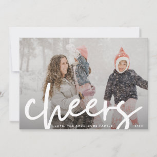 Cartes Pour Fêtes Annuelles CHÈQUES BLANCS Photo moderne Joyeux Noël
