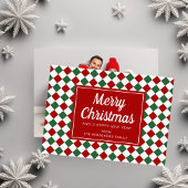 Cartes Pour Fêtes Annuelles Chèques rouges Motif - Script de Noël Photo