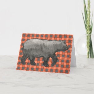 Cartes Pour Fêtes Annuelles Chéquier électronique orange et noir de plaid avec
