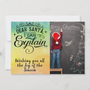 Cartes Pour Fêtes Annuelles Cher devis Père Noël/Noël/Carte à 2 faces/Aquarell