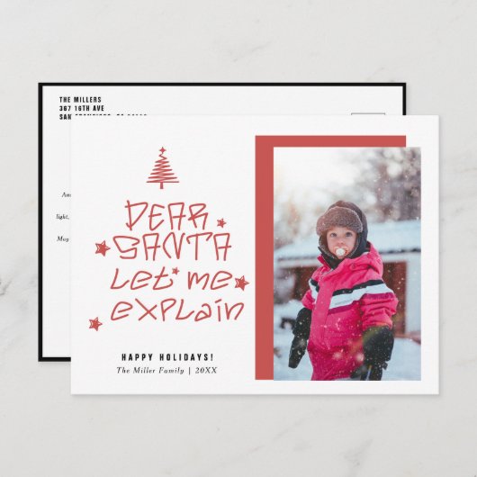 Cartes Pour Fêtes Annuelles Cher Noël Père Noël (Devant / Derrière)