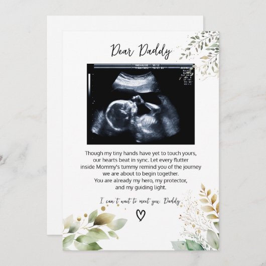 Cartes Pour Fêtes Annuelles Cher Papa, Un message de Petit(e) (Devant / Derrière)