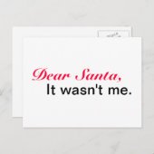 Cartes Pour Fêtes Annuelles Cher Père Noël, ce n'était pas moi (Devant / Derrière)