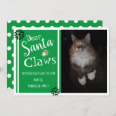 Cartes Pour Fêtes Annuelles Cher Père Noël Claws Fun Cat Photo (Devant / Derrière)