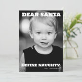 Cartes Pour Fêtes Annuelles Cher Père Noël Définir la typographie coquine Phot (Debout devant)