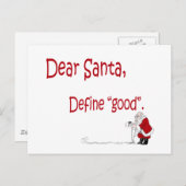 Cartes Pour Fêtes Annuelles Cher Père Noël... définir le bien ? (Devant / Derrière)