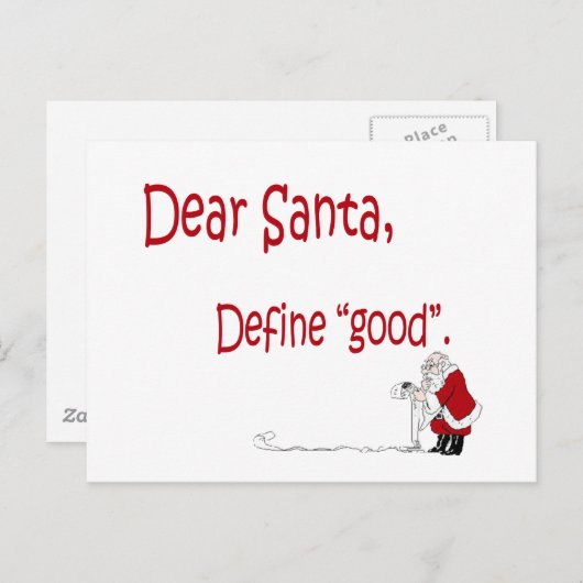 Cartes Pour Fêtes Annuelles Cher Père Noël... définir le bien ? (Devant / Derrière)