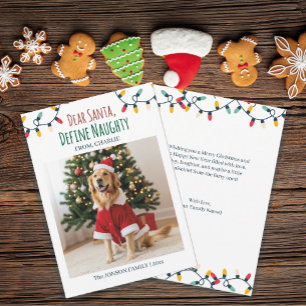 Cartes Pour Fêtes Annuelles Cher Père Noël Définir Naughty Funny Chien Photo