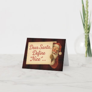 Cartes Pour Fêtes Annuelles Cher Père Noël, définissez « Gentil » Vintage Pers