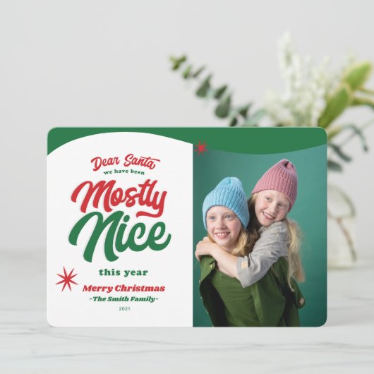 Cartes Pour Fêtes Annuelles Cher Père Noël Funny Christmas card (Debout devant)