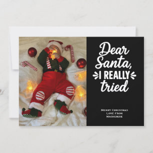Cartes Pour Fêtes Annuelles Cher Père Noël, j'ai vraiment essayé Noël