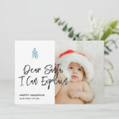 Cartes Pour Fêtes Annuelles Cher Père Noël Je Peux Expliquer Noël Personnalisé (Debout devant)