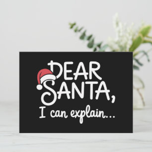 Cartes Pour Fêtes Annuelles Cher Père Noël, je peux expliquer une fête de Noël