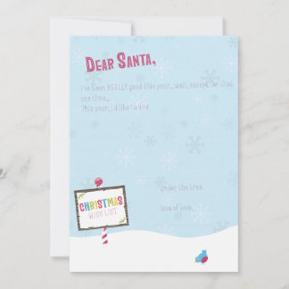 Cartes Pour Fêtes Annuelles Cher Père Noël - Liste de souhaits de Noël