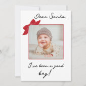 Cartes Pour Fêtes Annuelles Cher Père Noël moderne Noël personnalisé photo béb (Devant)