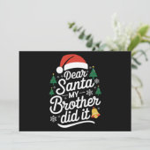 Cartes Pour Fêtes Annuelles Cher Père Noël Mon Frère L'A Fait Drôle Noël (Debout devant)