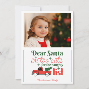 Cartes Pour Fêtes Annuelles Cher Père Noël Naughty List Une photo Noël