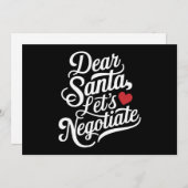 Cartes Pour Fêtes Annuelles Cher Père Noël, négocions un cadeau de Noël amusan (Devant / Derrière)