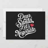 Cartes Pour Fêtes Annuelles Cher Père Noël, négocions un cadeau de Noël drôle (Devant)