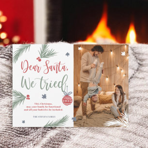 Cartes Pour Fêtes Annuelles Cher Père Noël, Nous Avons Essayé La Photo De Noël