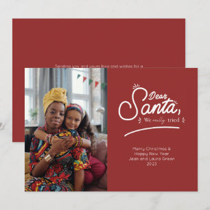 Cartes Pour Fêtes Annuelles Cher Père Noël, Nous avons vraiment essayé Photo