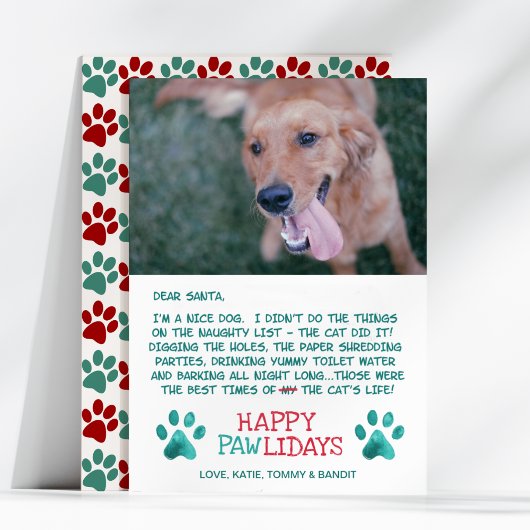 Cartes Pour Fêtes Annuelles Cher Père Noël Pawlidays Nice Chien Photo Noël