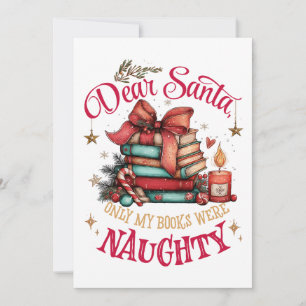 Cartes Pour Fêtes Annuelles Cher Père Noël, seuls mes livres étaient méchants