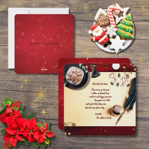 Cartes Pour Fêtes Annuelles Cher Père Noël Wish For Friends and Pets 5,5 x 5,5