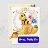 Cartes Pour Fêtes Annuelles Chéri, Jolie Abeille (Devant / Derrière)