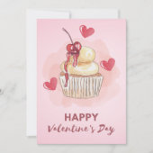 Cartes Pour Fêtes Annuelles Cherry Cupcake Pastel Valentine's Day Card (Devant)