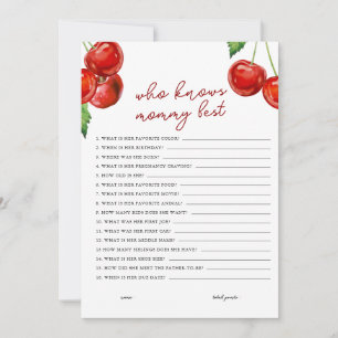 Cartes Pour Fêtes Annuelles Cherry sur le dessus Qui connaît maman meilleur Ba