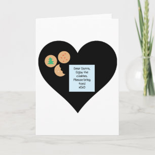 Cartes Pour Fêtes Annuelles Chers cookies Père Noël Apportez des jouets Coeur