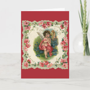 Cartes Pour Fêtes Annuelles Cherub victorien de la Saint-Valentin vintage au t
