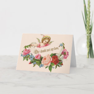 Cartes Pour Fêtes Annuelles Cherub victorien et Valentine Rose