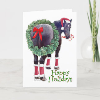 Cartes Pour Fêtes Annuelles Cheval à bascule Percheron de Noël
