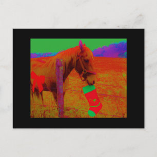 Cartes Pour Fêtes Annuelles Cheval arc-en-ciel de Noël