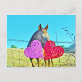 Cartes Pour Fêtes Annuelles Cheval blanc et Brown Valentine Coeurs (Devant)