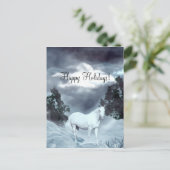 Cartes Pour Fêtes Annuelles Cheval blanc Joyeuses fêtes (Debout devant)