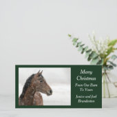 Cartes Pour Fêtes Annuelles Cheval de baie en neige douce (Debout devant)